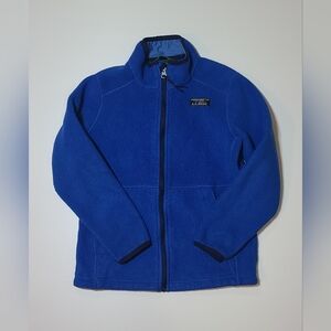 LL Bean Boys Fleece Jacket Full Zip Blue Mountain Classic Size M 10-12